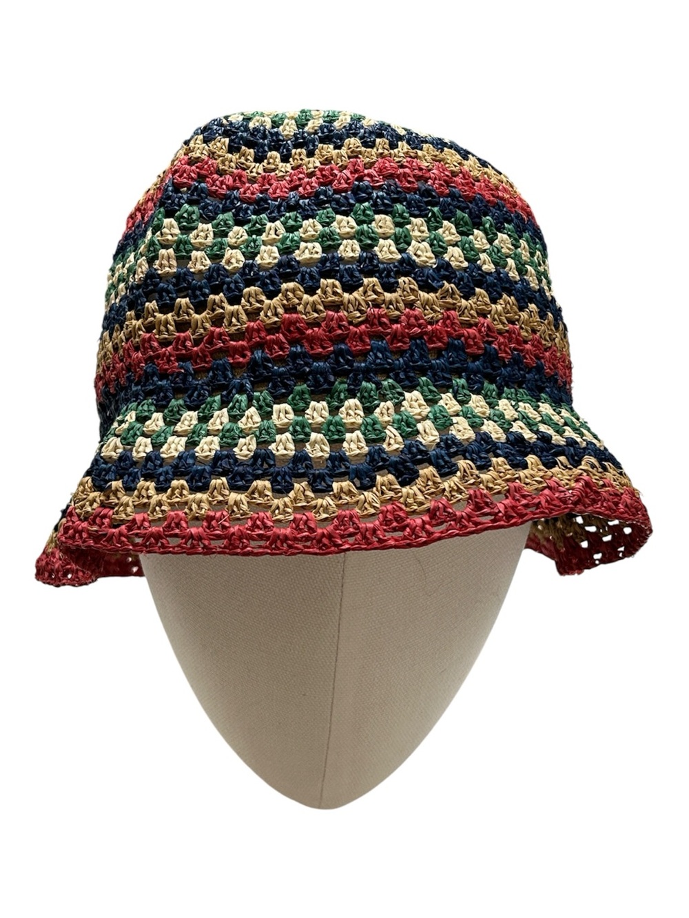 Brixton Multicolor woven raffia Bucket Hat. Size Small  7 / 56cm.‎